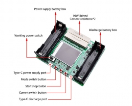 Battery Capacity Tester for 18650 Lithium Battery Voltage Current Indicator 1.77in TFT LCD Display Module